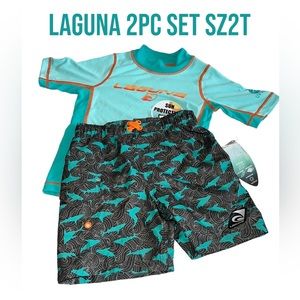 Laguna Boys 2Pc Sharks 🦈 Swim Set Size 2T NWT